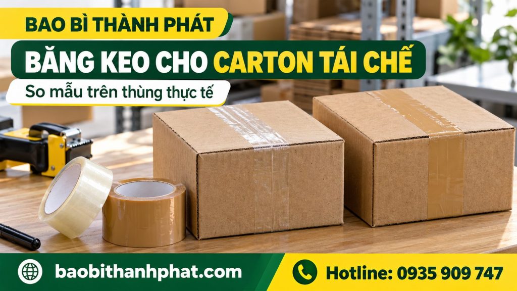 Băng keo trong và đục dùng đóng kín mẫu thùng carton