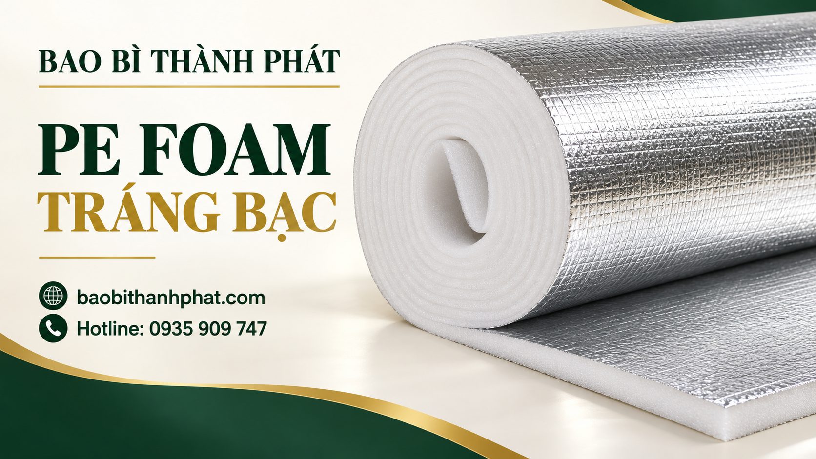 Mút xốp PE Foam lõi trắng tráng bạc dùng cách nhiệt