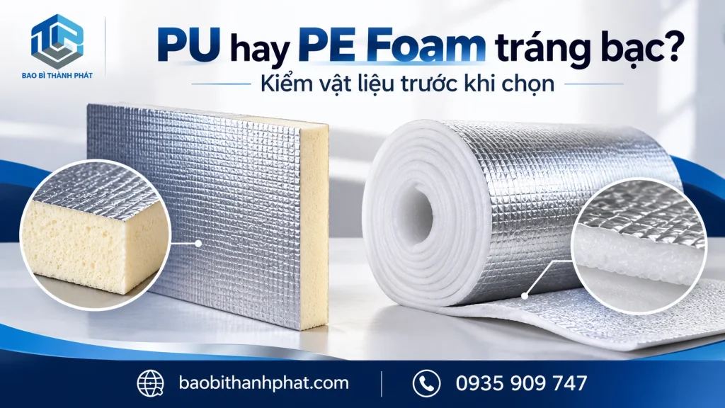 PU Foam và PE Foam tráng bạc: 5 bước phân biệt tại Đà Nẵng 1 PU Foam và PE Foam tráng bạc: minh họa phân biệt vật liệu trước khi chọn