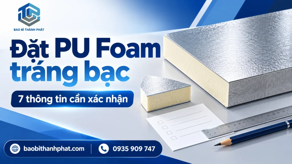 Đặt PU Foam tráng bạc: 7 thông tin cần chốt trước báo giá — banner minh họa Thành Phát