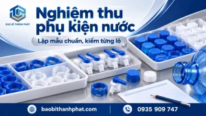 Nghiệm thu phụ kiện nước đóng chai: 6 mục cần ghi theo lô — banner minh họa Thành Phát