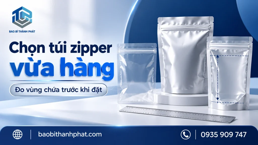 Chọn túi zipper Đà Nẵng: 5 bước đo vùng chứa hữu dụng — banner minh họa Thành Phát