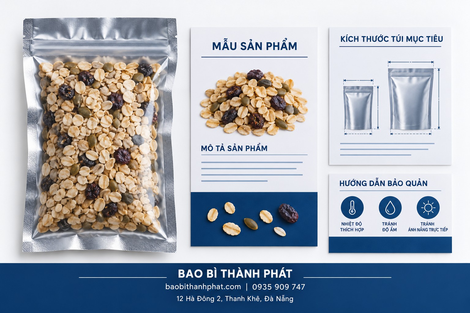 Bộ mẫu đồ khô, thông tin kích thước và điều kiện bảo quản