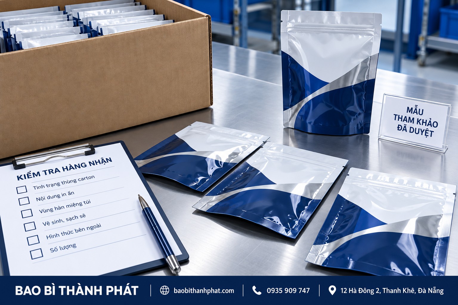 Đối chiếu mẫu và checklist kiểm bao bì đồ khô khi nhận