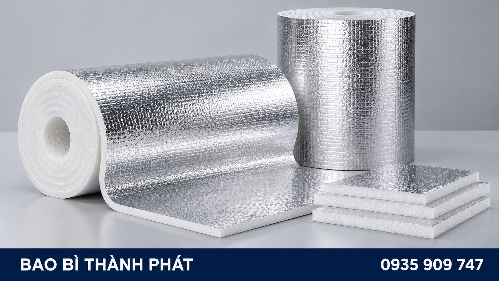 Đặt PE Foam tráng bạc: cuộn lõi PE và lớp phủ bạc